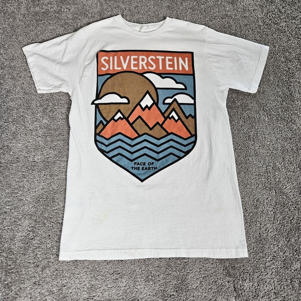 Silverstein T-Shirt Adult Medium White Tee Face Of The Earth Rock Band Music